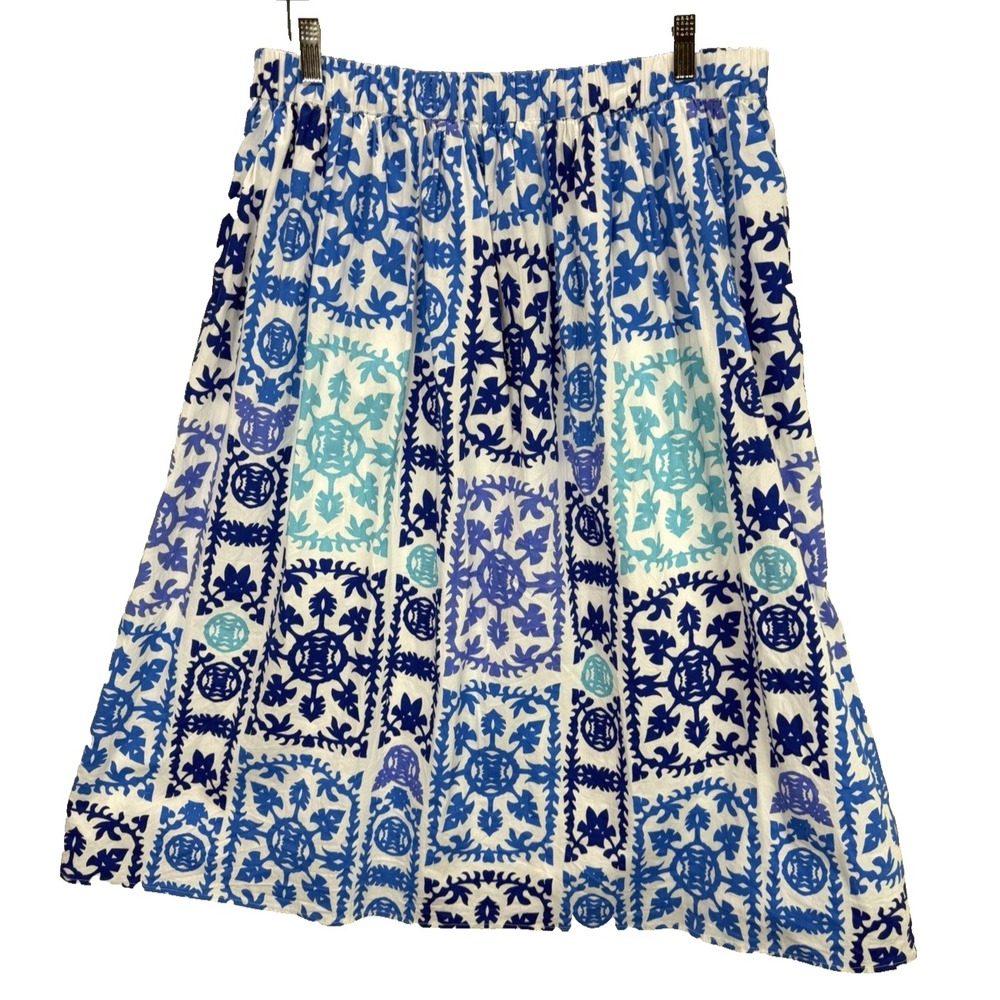 Catherine Malandrino Women's Batik Print Midi Skirt Size Large